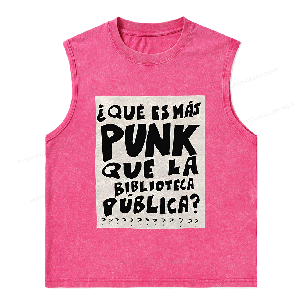 Pagewings What's More Punk Than The Public Library Unisex Washed Tank Top
