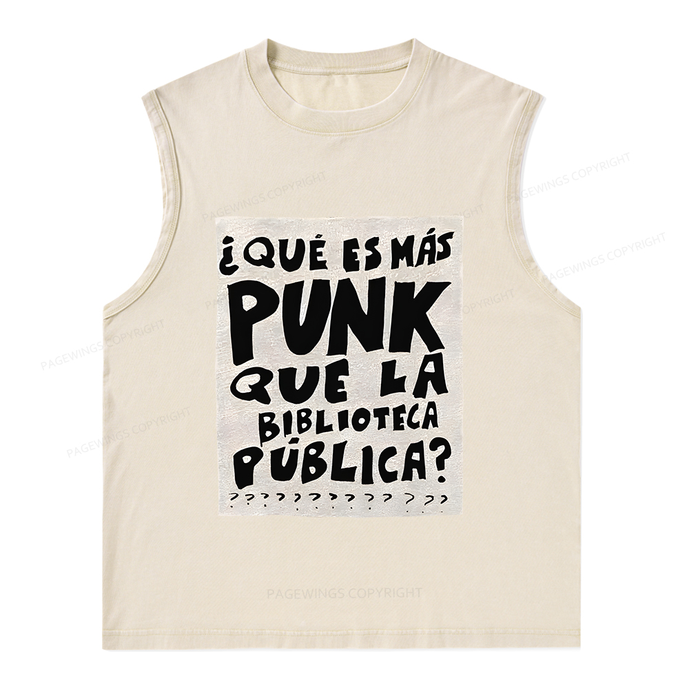Pagewings What's More Punk Than The Public Library Unisex Washed Tank Top