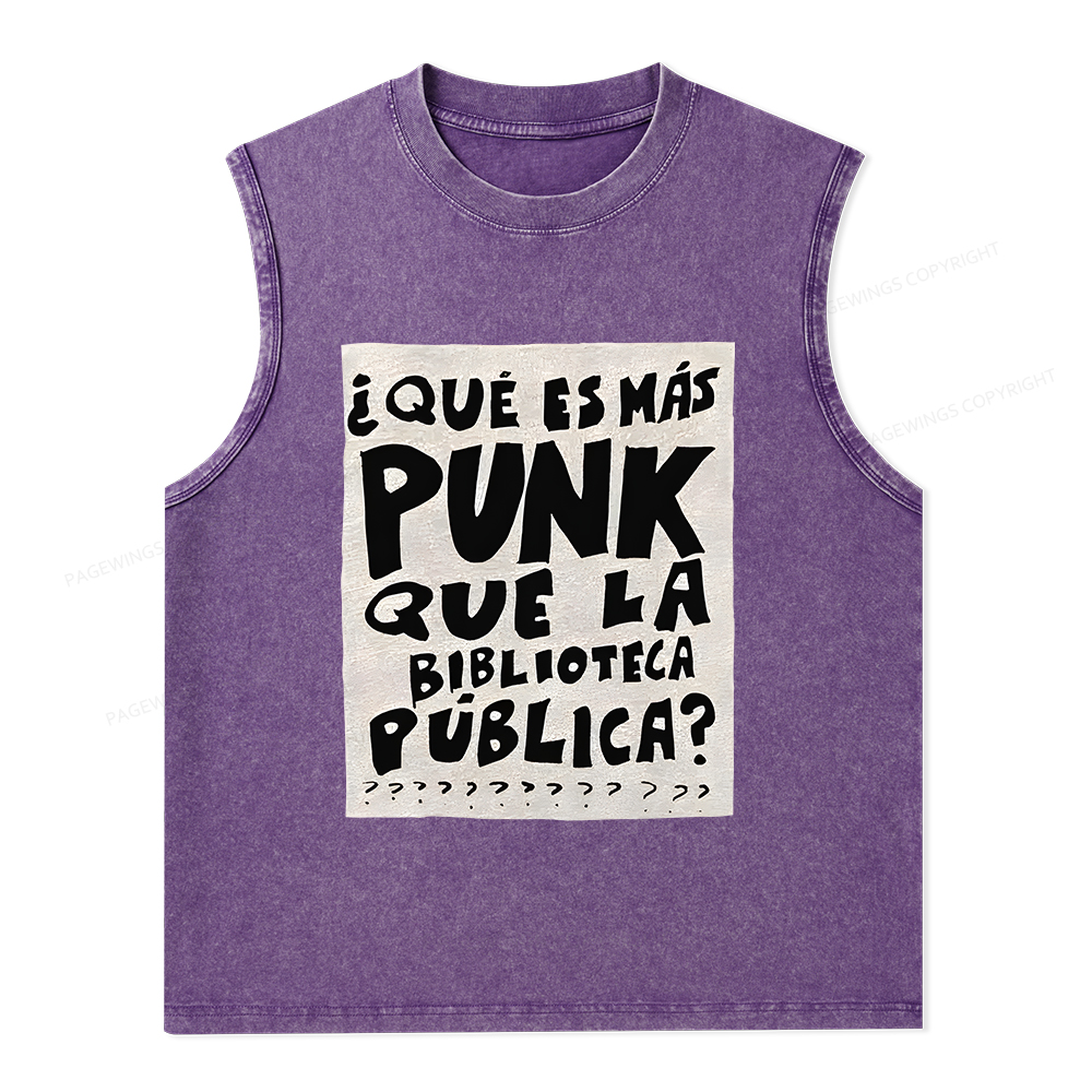 Pagewings What's More Punk Than The Public Library Unisex Washed Tank Top