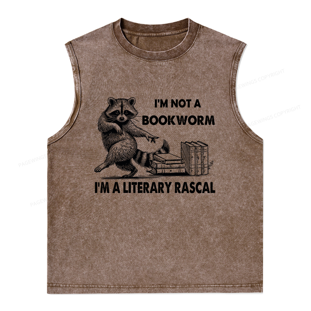 Pagewings I'm Not A Bookworm I'm A Literary Rascal Unisex Washed Tank 