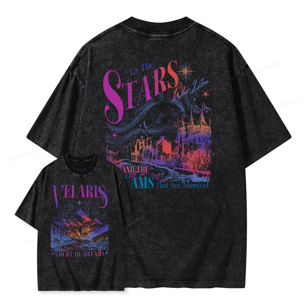 Pagewings  Velaris City Of Starlight Unisex Washed T-shirt