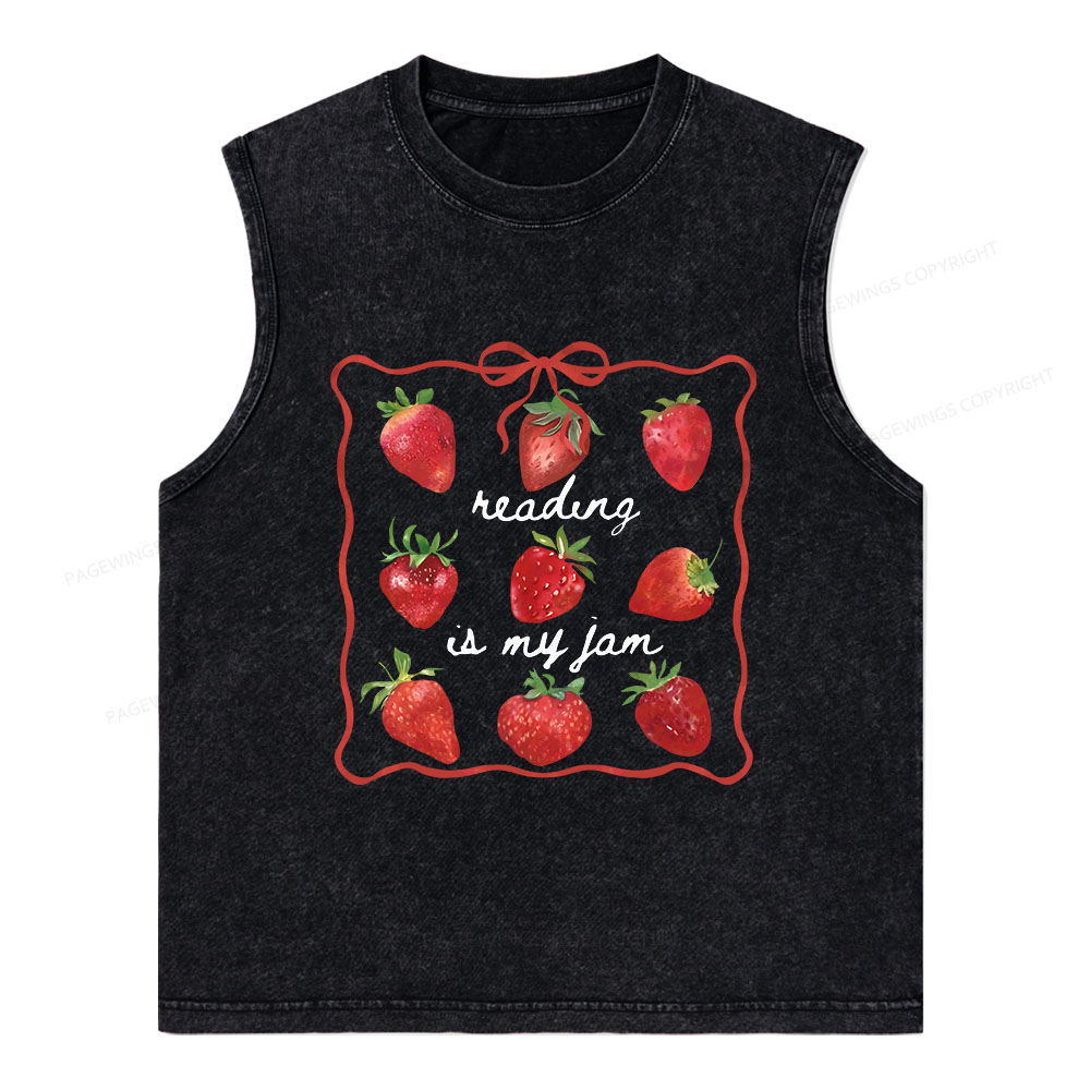 Pagewings Reading Is My Jam Unisex Washed Tank Top