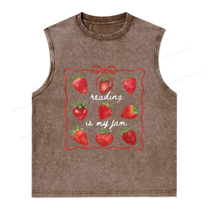 Pagewings Reading Is My Jam Unisex Washed Tank Top