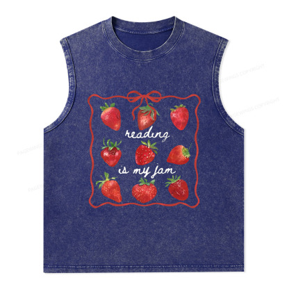 Pagewings Reading Is My Jam Unisex Washed Tank Top