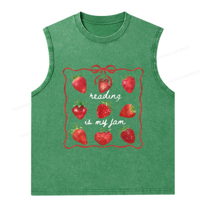 Pagewings Reading Is My Jam Unisex Washed Tank Top