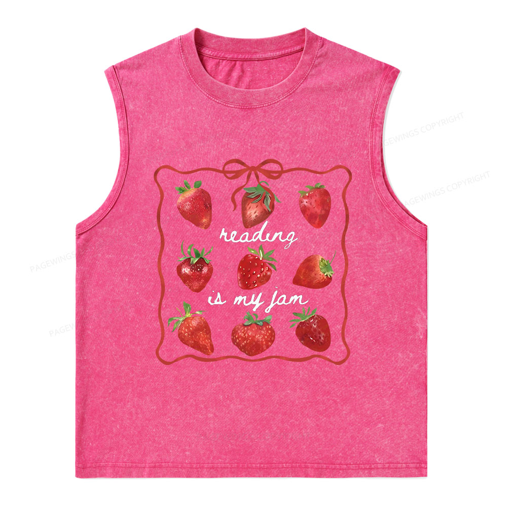 Pagewings Reading Is My Jam Unisex Washed Tank Top