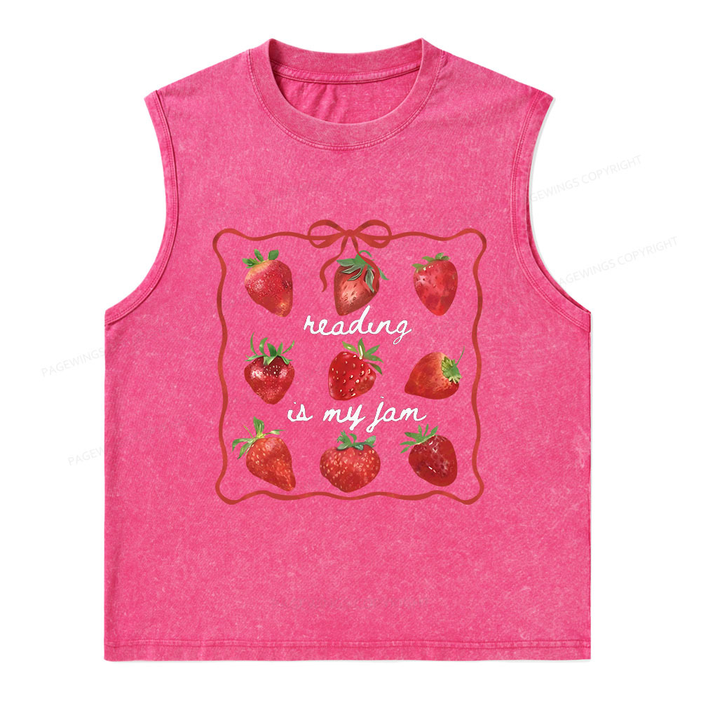 Pagewings Reading Is My Jam Unisex Washed Tank Top