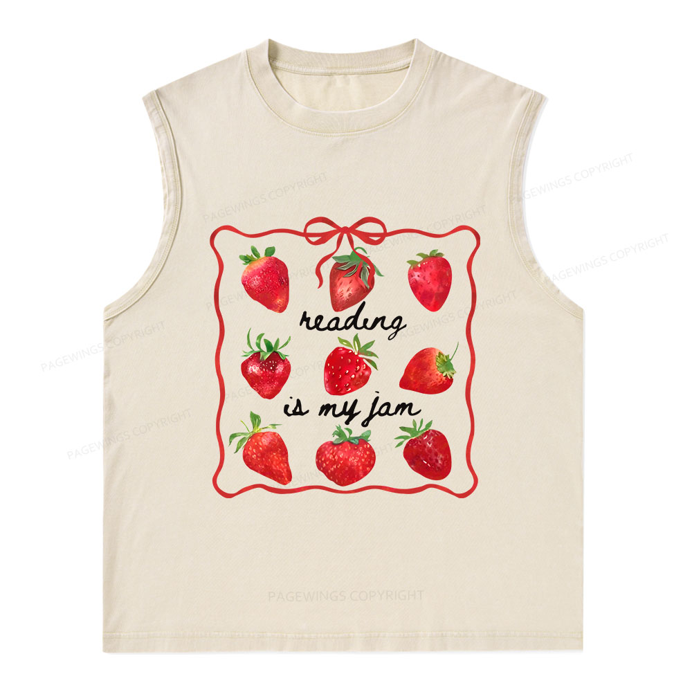 Pagewings Reading Is My Jam Unisex Washed Tank Top