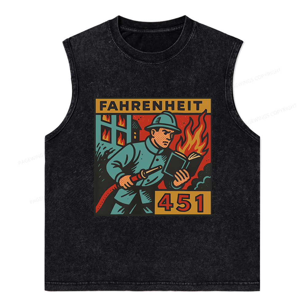 Pagewings Literature 451 Unisex Washed Tank Top