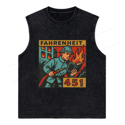 Pagewings Literature 451 Unisex Washed Tank Top