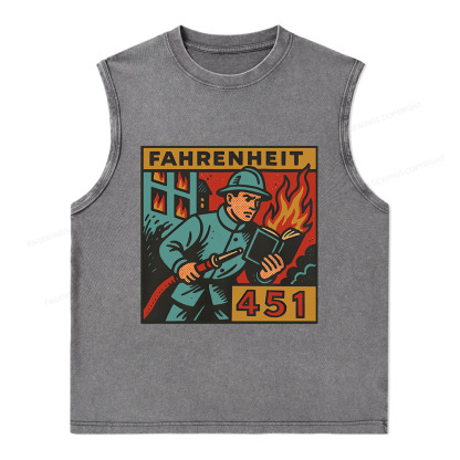 Pagewings Literature 451 Unisex Washed Tank Top