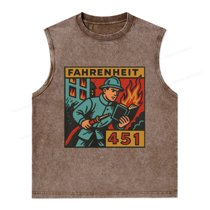 Pagewings Literature 451 Unisex Washed Tank Top