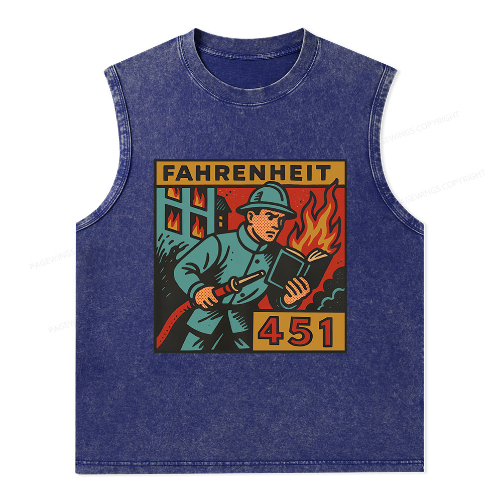 Pagewings Literature 451 Unisex Washed Tank Top