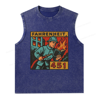 Pagewings Literature 451 Unisex Washed Tank Top