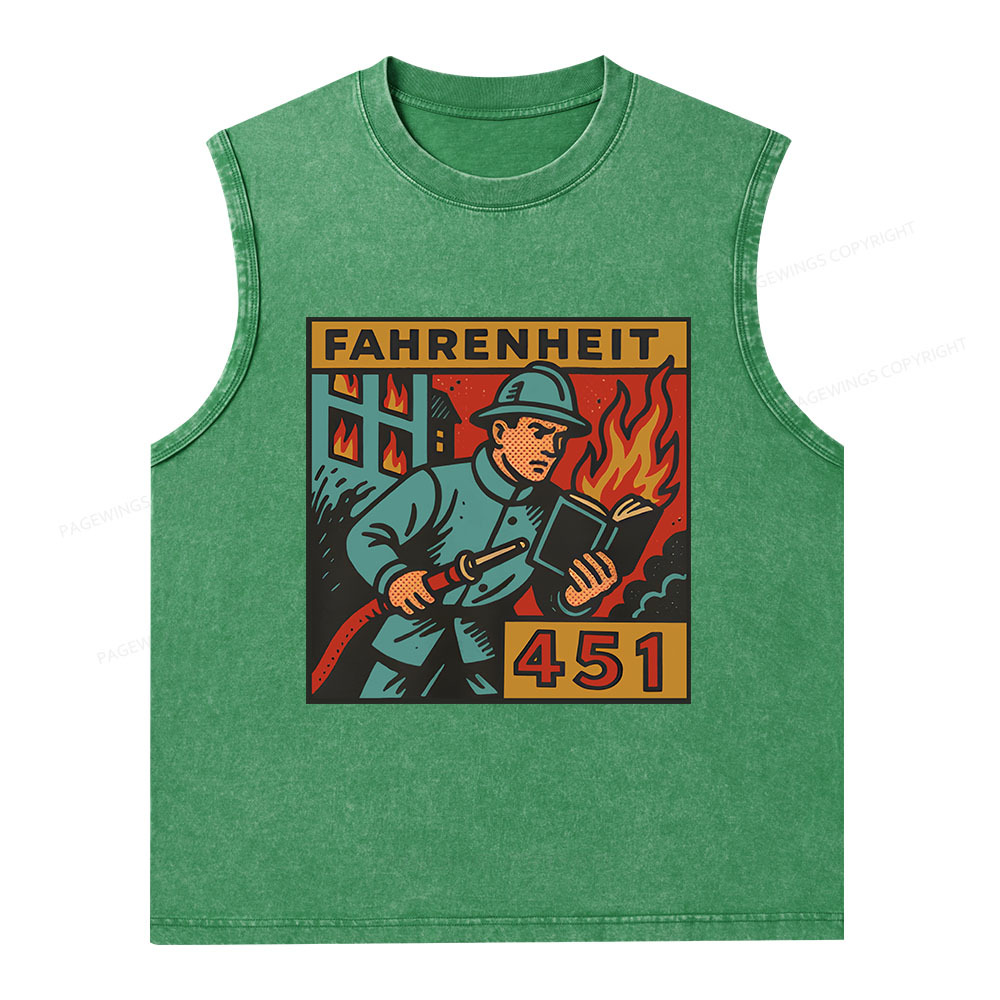 Pagewings Literature 451 Unisex Washed Tank Top