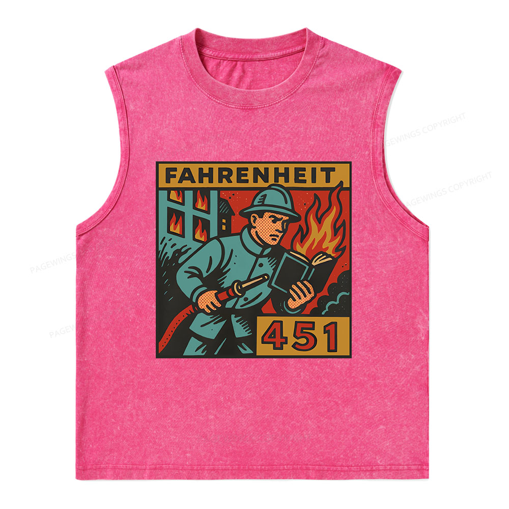 Pagewings Literature 451 Unisex Washed Tank Top