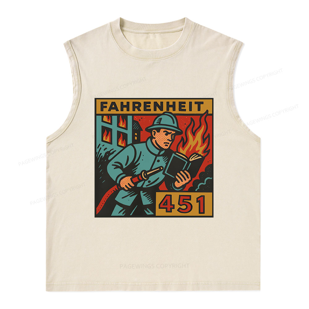 Pagewings Literature 451 Unisex Washed Tank Top