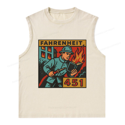 Pagewings Literature 451 Unisex Washed Tank Top
