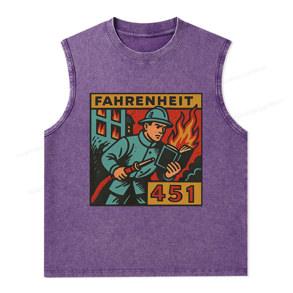 Pagewings Literature 451 Unisex Washed Tank Top
