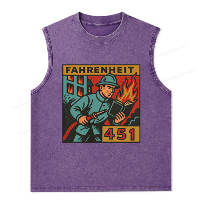 Pagewings Literature 451 Unisex Washed Tank Top