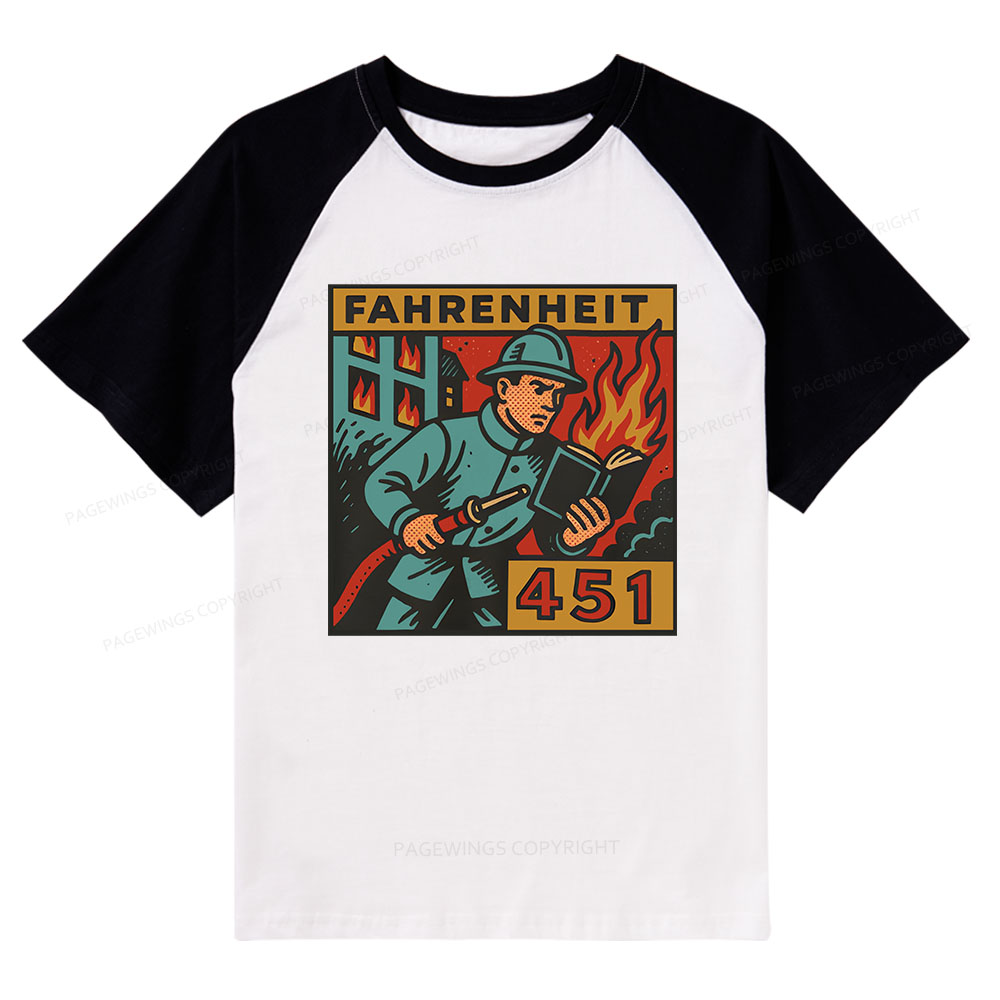 Pagewings Literature 451 Raglan T-shirt