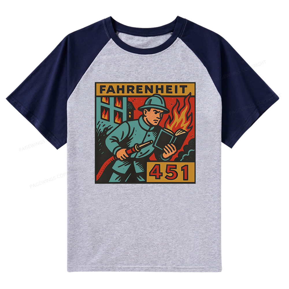 Pagewings Literature 451 Raglan T-shirt