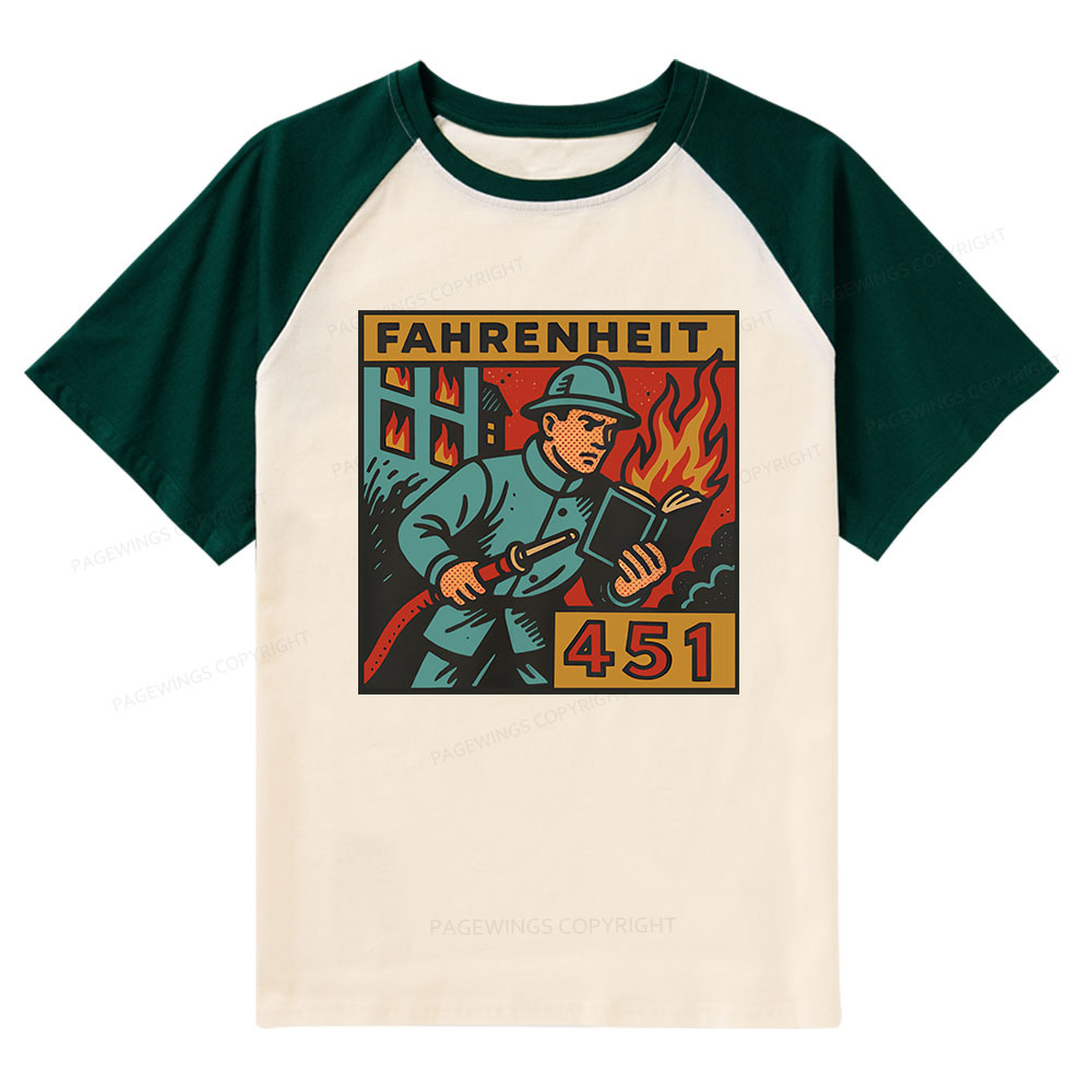 Pagewings Literature 451 Raglan T-shirt