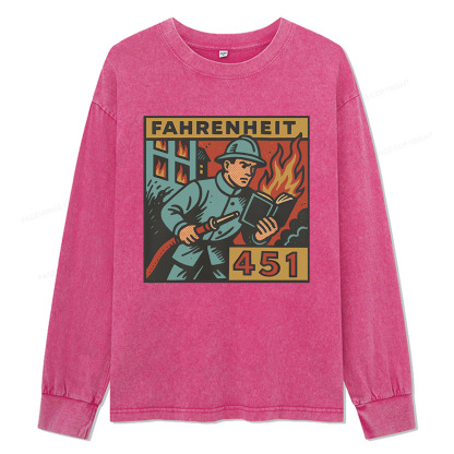 Pagewings Literature 451 Unisex Washed Long Sleeve T-shirt