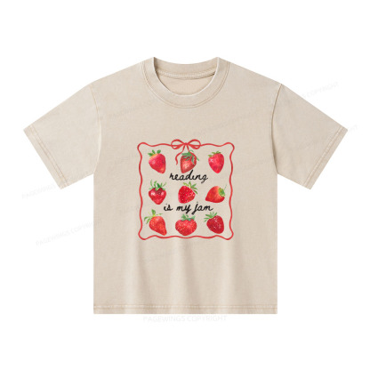 Pagewings Reading Is My Jam Unisex Kids Washed T-shirt