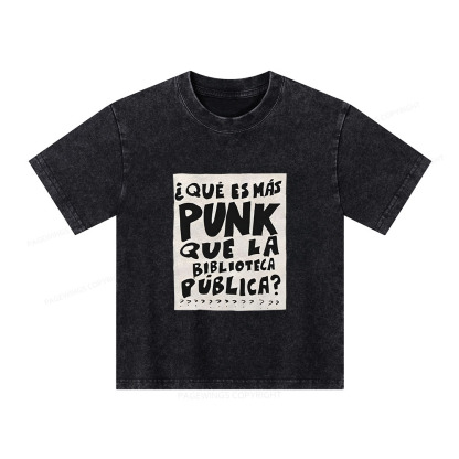 Pagewings What's More Punk Than The Public Library Unisex Kids Washed T-shirt