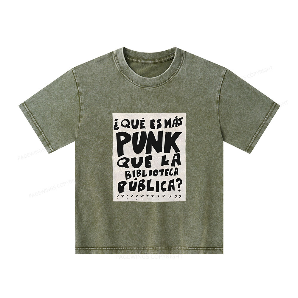 Pagewings What's More Punk Than The Public Library Unisex Kids Washed T-shirt