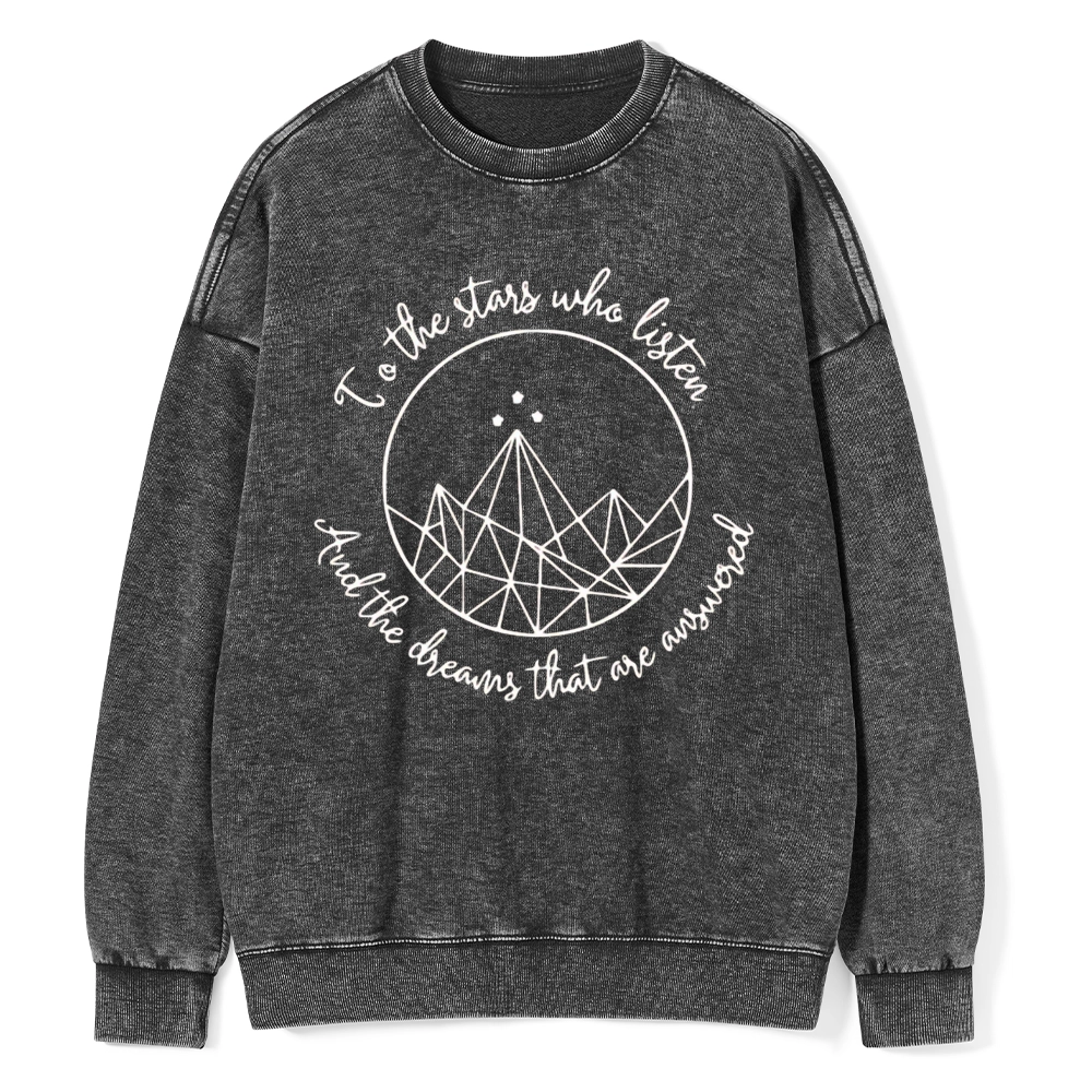 Pagewings To The Stars Who Listen Unisex Washed Sweatshirt