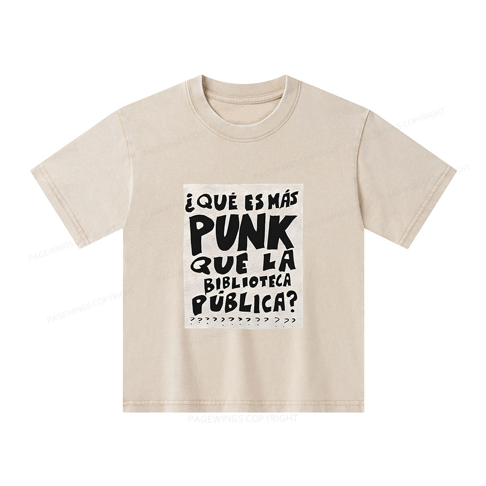 Pagewings What's More Punk Than The Public Library Unisex Kids Washed T-shirt