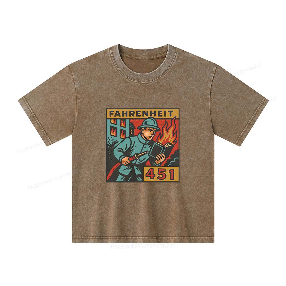 Pagewings Literature 451 Unisex Kids Washed T-shirt