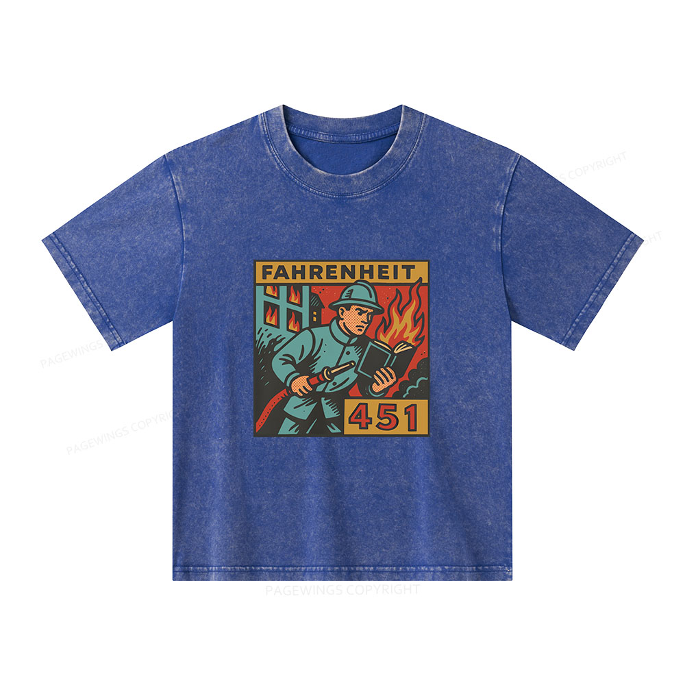 Pagewings Literature 451 Unisex Kids Washed T-shirt