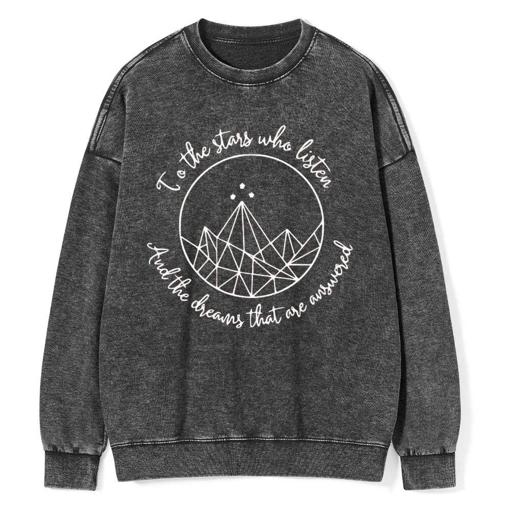 Pagewings To The Stars Who Listen Unisex Washed Sweatshirt