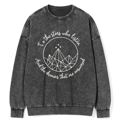 Pagewings To The Stars Who Listen Unisex Washed Sweatshirt