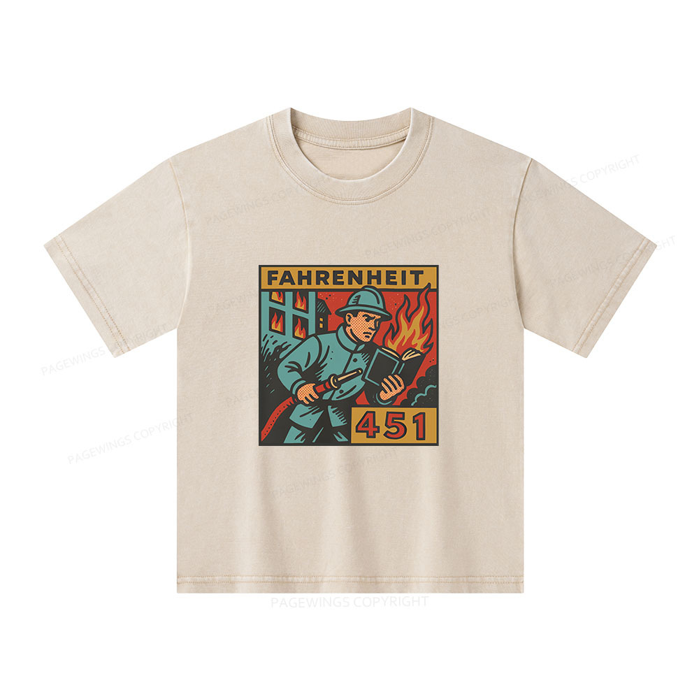 Pagewings Literature 451 Unisex Kids Washed T-shirt