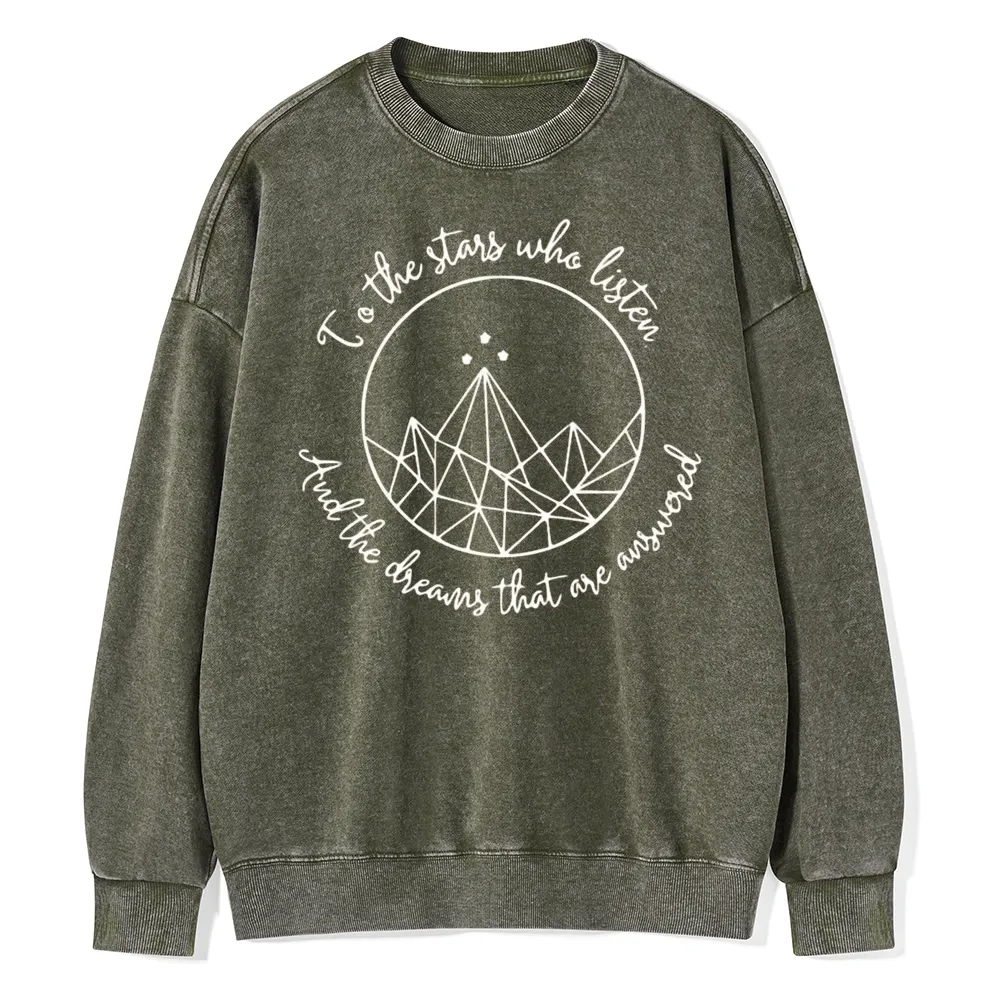 Pagewings To The Stars Who Listen Unisex Washed Sweatshirt