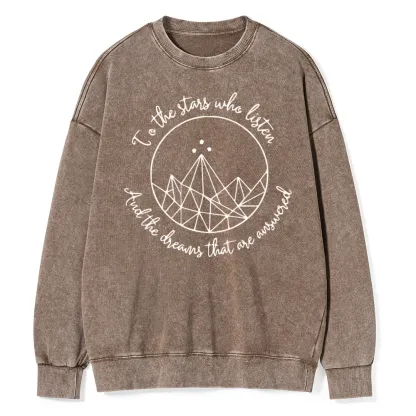 Pagewings To The Stars Who Listen Unisex Washed Sweatshirt
