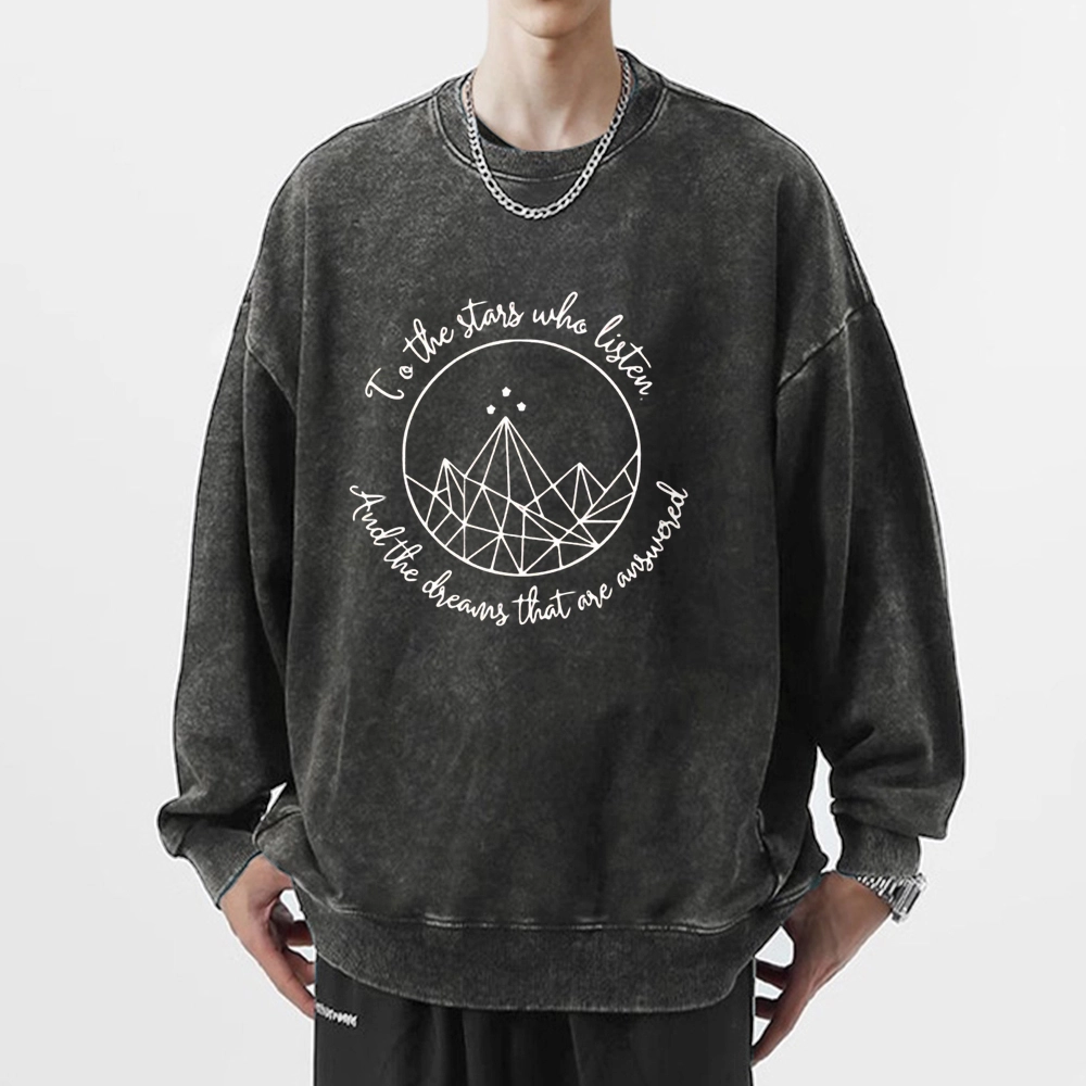 Pagewings To The Stars Who Listen Unisex Washed Sweatshirt