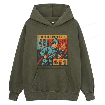 Pagewings Literature 451 Unisex Washed Hoodie