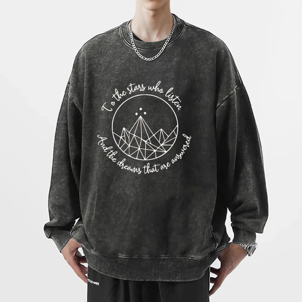 Pagewings To The Stars Who Listen Unisex Washed Sweatshirt