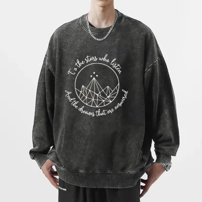 Pagewings To The Stars Who Listen Unisex Washed Sweatshirt