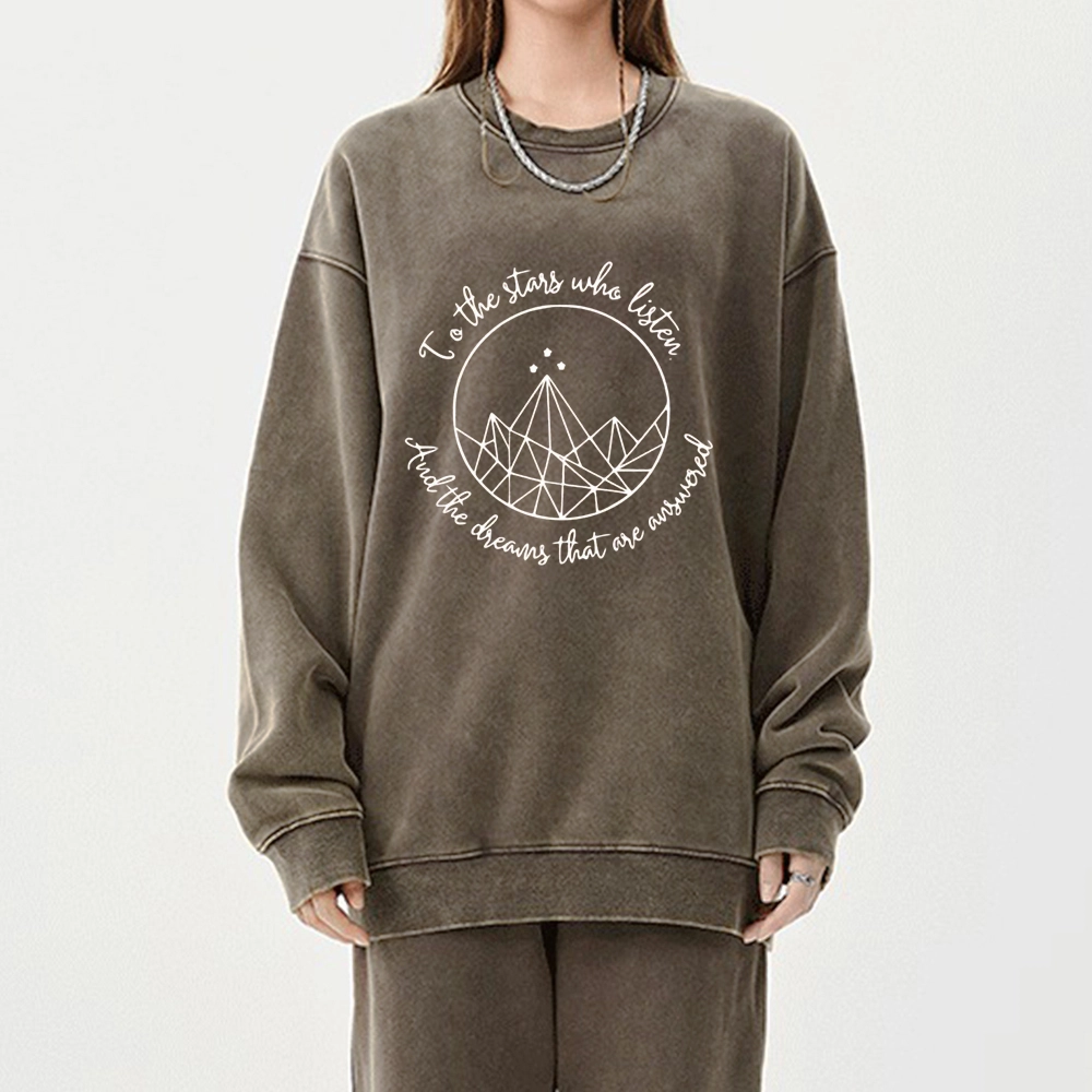 Pagewings To The Stars Who Listen Unisex Washed Sweatshirt