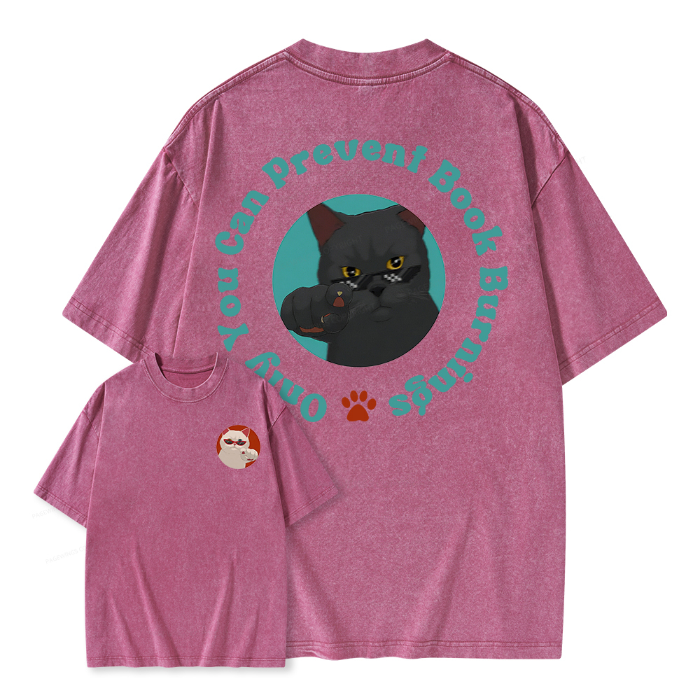 Pagewings Only You Can Prevent Book Burnings Unisex Washed T-shirt