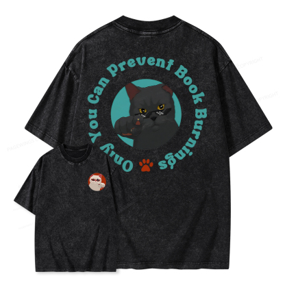 Pagewings Only You Can Prevent Book Burnings Unisex Washed T-shirt