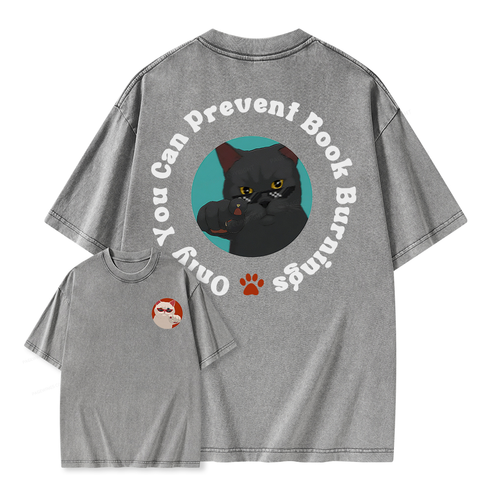 Pagewings Only You Can Prevent Book Burnings Unisex Washed T-shirt
