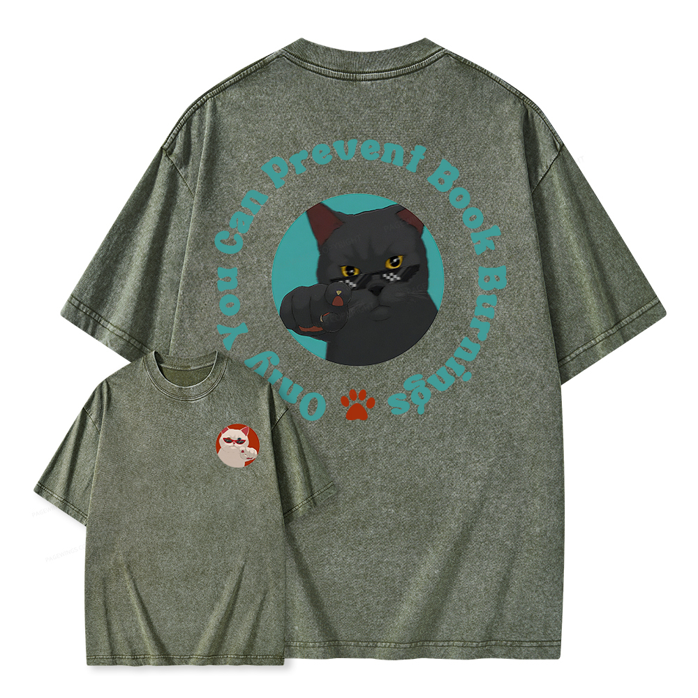 Pagewings Only You Can Prevent Book Burnings Unisex Washed T-shirt