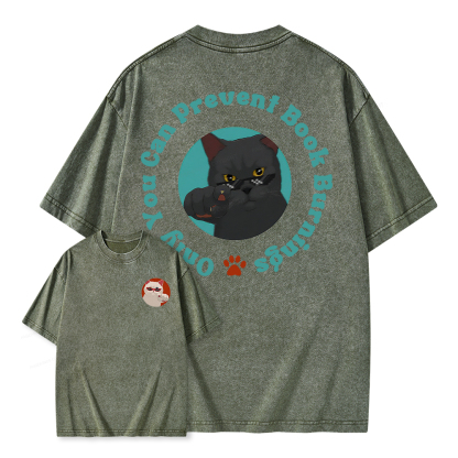 Pagewings Only You Can Prevent Book Burnings Unisex Washed T-shirt